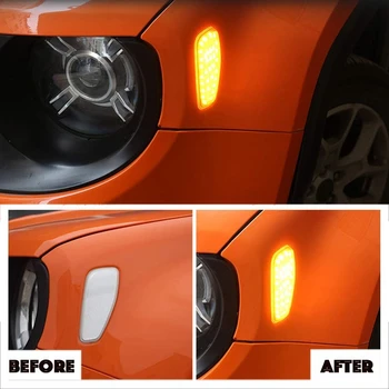 Amber LED Luči Strani Oznako Vključite Signal Svetilke Komplet Posodobitev za Jeep Renegade-2019 Pribor 2Pcs
