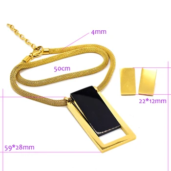 AMUMIU Luksuzni kača verige nakit kompleti za ženske obesek ogrlica in uhani set za ženske, za moške zlato barvo JS226
