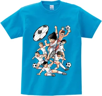 Anime Captain Tsubasa Majica s kratkimi rokavi za Prosti čas Otrok Kratek Rokav t shirt Fant Nogomet gibanja T-majice Za Fantje Dekleta 3T-8T NN