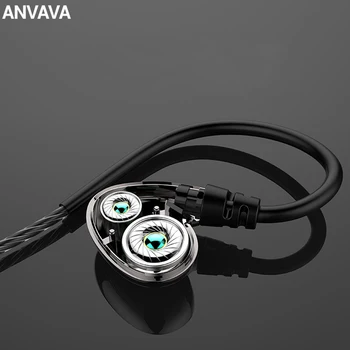 ANVAVA 3,5 mm Žične Slušalke HIFI Bas Športne igre na Srečo Earsets V Uho Stereo Univerzalno Slušalke Čepkov Za Mobilne telefone