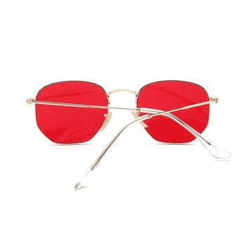 AORON kvadratek sončna očala moških zlato tanek kovinski okvir modro zeleno obarvan rdeče sonce očala za ženske 2018