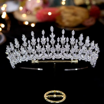 ASNORA luksuzni dodatki za lase za žensko krono nevesta tiara poročni dodatki za lase Edinstven cvet element 3A cirkonij poroko