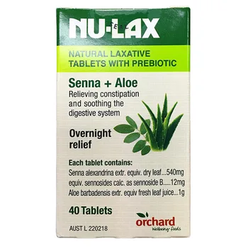 Avstralija NuLax Naravno Odvajalo 40 Tablet z Prebiotik Zaprtje Zdravljenje Prenočitev Olajšave Spodbujanje Črevesja Evakuacijo