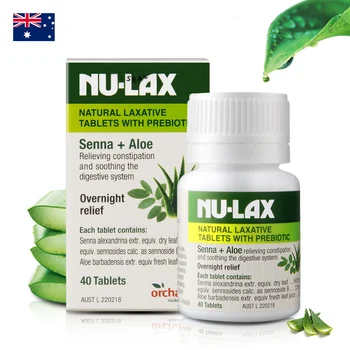 Avstralija NuLax Naravno Odvajalo 40 Tablet z Prebiotik Zaprtje Zdravljenje Prenočitev Olajšave Spodbujanje Črevesja Evakuacijo