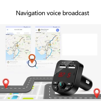 Avto Bluetooth Multi-Funkcijo Predvajalnik, Brezžični Oddajnik FM, Glasovno Navigacijo za Predvajanje, z Dvojno USB, 3.1 Pametno Hitro Polnjenje,