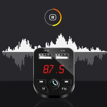 Avto Bluetooth Multi-Funkcijo Predvajalnik, Brezžični Oddajnik FM, Glasovno Navigacijo za Predvajanje, z Dvojno USB, 3.1 Pametno Hitro Polnjenje,