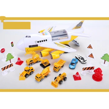 Avto Igrače Nastavite s Prevozom Tovora Letalo Izobraževalne izdelavi Vozil Avto Set za Otroke z Veliko Igrajo Mat