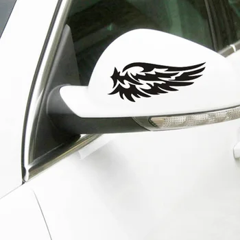 Avto Nalepka 2X Angel Krila Lep Reflektivni Moda Rearview Mirror Motorna kolesa Zunanjost Dodatki, Vinilne Nalepke,14 cm*7 cm