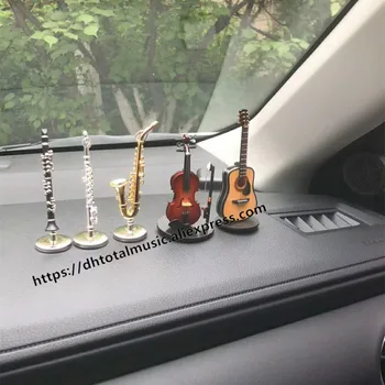 Avto Ornament Dekoracijo Avtomobilov Mini Kitara Miniaturni violino Mini Klavir in Violončelo Trobenta Model Auto Notranjost Zaslona