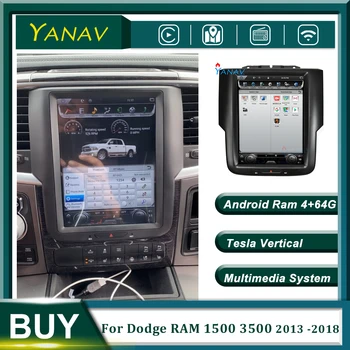 Avto Radio Android Stereo Sprejemnik Za Dodge RAM 1500 3500 2013 -2018 GPS Navigacijo, Audio Multimedijski Predvajalnik MP3 Navpično Sreen
