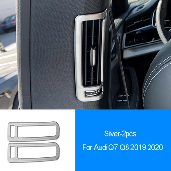 Avto Styling Center Steber Zraka Vent Vtičnico Trim Kritje Nalepke Okvir Za Audi Q7 Q8 2019-2020 Nerjaveče Jeklo, Notranja Oprema