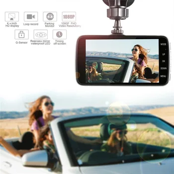 Avto Video Snemalnik DVR Dash cam Z Vzvratno kamero 1080P DashCam Dash Fotoaparat, DVR Night Vision Snemalnik Video Registrator