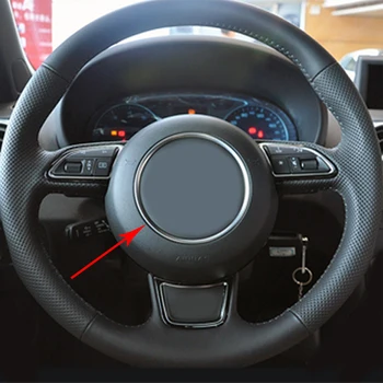 Avto volan trim center emblem logotip obroč nalepke za dekoracijo avtomobilov pribor za Audi a1 a3 a4 a5 V3 V5 Silver chrome ABS