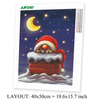 AZQSD 5D Božič Diamond Mozaik Santa Claus Navzkrižno Šiv Kompleti za Celoten Kvadratni Sveder Diamantni Slikarstvo Risanka Ročno Obrti
