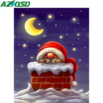 AZQSD 5D Božič Diamond Mozaik Santa Claus Navzkrižno Šiv Kompleti za Celoten Kvadratni Sveder Diamantni Slikarstvo Risanka Ročno Obrti