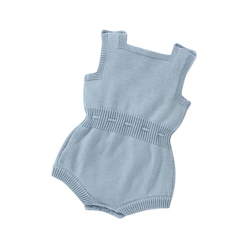 Baby Bodysuits brez Rokavov Jeseni Novorojenčka Bebes Dekleta Jumpsuits Enega Kosov Modnih Pike Pletene Malčka Infantil Telo Obleke 0-18 M