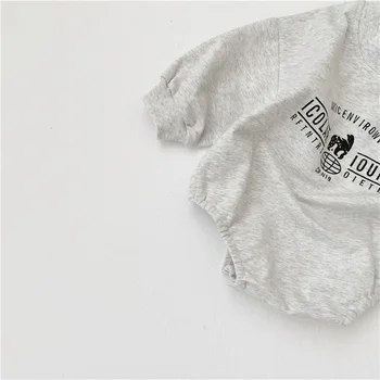 Baby Boy Baby Bodysuit Pismo Tiskanja Bombaž Obleka Oblačila Baby Girl Jesen Dolgimi Rokavi Jumpsuit