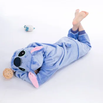 Baby Fantje Dekleta Flanela Živali Šiv Pižamo Pozimi Otroci Hooded Pijamas Otrok Sleepwear Onesies pižame 4 6 8 10 12 Let