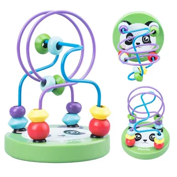 Baby Toddler Montessori Matematiko Igrače, Živali Krogih Noge Žice Labirint Roller Coaster Začetku Izobraževalne Lesene Igrače Za Otroke, Otroci