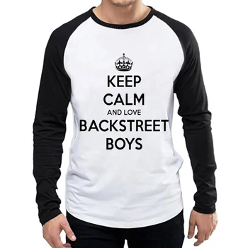 Backstreet Boys T-Majica z Dolgimi Rokavi Moški Backstreet Boys Logo Majica s kratkimi rokavi Vrhovi Tees tshirt Bele Barve Poln Rokav Trak T-shirt