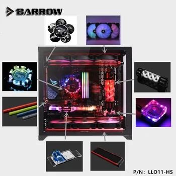 Barrow, Vodno Hlajenje Kompleti LLO11-HS, uporabite za LIAN LI O11 Primeru 360 mm Radiator+CPU Blok+GPU Blok+Črpalka+Rezervoar+RGB Trak+Fan