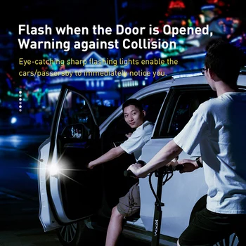 Baseus Avto Vrati, Opozorilne Luči Nepremočljiva 6 LED Varnostne Svetilke Auto Odprt Nalepke Varnost Utripanjem Opozarjajo Svetlobe Proti Trkom