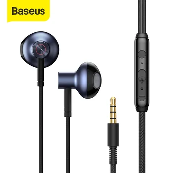 Baseus H19 Žične Slušalke 6D Stereo Bas Slušalke za V Uho 3,5 mm Slušalke z MIKROFONOM za Xiaomi Samsung Telefoni