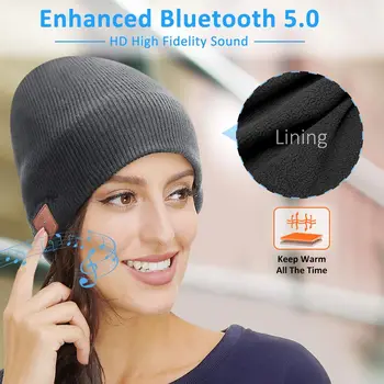 Beanie Klobuk, Kapa z Bluetooth 4.2 Slušalke, vgrajeni Stereo Zvočniki Božično Darilo H9