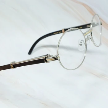 Bela Črna Buffalo Rog Carter Očal Okvir Ovalne sončna Očala Moške blagovne Znamke Oblikovalec Sunglass za Moške Optični Eyeware Očala