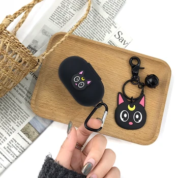 Black Cat Silikonski Pokrovček za Samsung Galaxy Brsti / Brsti+ Plus 2020 Primeru Polnjenja Polje Primeru Bluetooth Slušalke Zaščito Kože