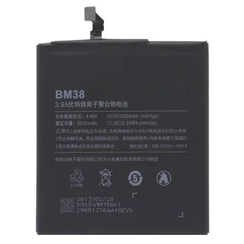 BM38 Baterija Za Xiaomi Mi4S Baterije BM38 3210Mah Nova Nadomestna Baterija Za Xiaomi Mi 4S Mobilni telefon 4108