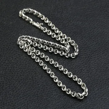 BOCAI podkrepljena S925 srebro letnik šest znakov mantra ogrlico, ki za človeka debele osebnost Človeka ogrlica verige Budistični nakit