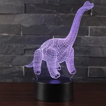 Brachiosaurus temo 3D Lučka LED nočna lučka 7 Sprememba Barve Dotik Razpoloženje Lučka za Božično darilo Dropshippping