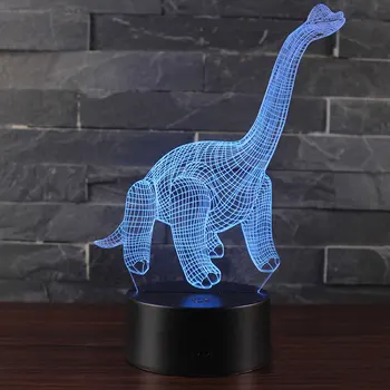 Brachiosaurus temo 3D Lučka LED nočna lučka 7 Sprememba Barve Dotik Razpoloženje Lučka za Božično darilo Dropshippping