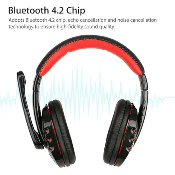 Brezžična tehnologija Bluetooth Gaming Slušalke Z Mikrofonom Nastavljiv Nad Ear Slušalke Slušalke Nizko Bas Stereo Za Prenosni RAČUNALNIK