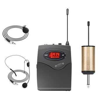 Brezžični Mikrofonski Sistem,Brezžični Mikrofonski Komplet Z Slušalke & Lavalier River Mics Beltpack Oddajnik Sprejemnik