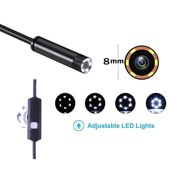 Brezžični WiFi HD 720P 8 mm Endoskop Camera1M 2M 5M Wifi Zunanji USB-Endoskop Borescope Pregled Android, iPhone Fotoaparat