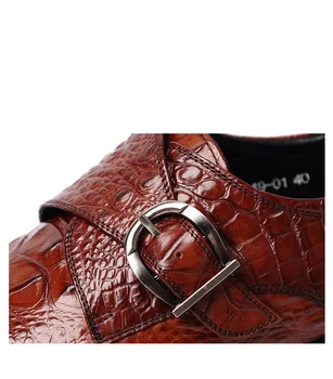 Britanski Stil za Moške Pravega Usnja Krokodil Čevlji Mens Classic Business Casual Derby Čevlji Ročno Obleko Stanovanj Čevlji Oxfords