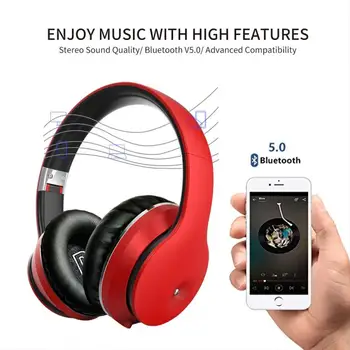 BT 5.0 HI-fi Stereo Slušalke Bluetooth Slušalke Glasbo, Slušalke Z Mikrofonom Hrupa preklic Za Mobilne Xiaomi Iphone Sumsamg Tablet