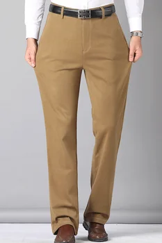Business casual moški formalno volne obleko hlače 2020 jeseni in pozimi debele svoboden visoko pasu hlače Klasične ravne noge hlače