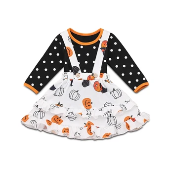 Bučna Otroška Oblačila Novorojenčka Otroci Baby Dekle Halloween Vrhovi T-shirt Splošno Krilo 2Pcs Obleke Otrok, Girl Obleke