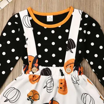 Bučna Otroška Oblačila Novorojenčka Otroci Baby Dekle Halloween Vrhovi T-shirt Splošno Krilo 2Pcs Obleke Otrok, Girl Obleke