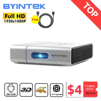 BYINTEK U50 Full HD 1080P Android Wifi Smart 2K 3D, 4K TELEVIZOR, Prenosni lAsEr Domov Mini LED DLP Projektor Proyector za Mobilni Telefon