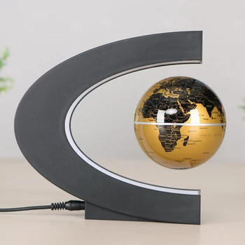 C Oblike Magnetnega Lebdenja, Plavajoča Krogla World Zemljevid z LED Luči Darila Šolskega pouka, Oprema za Dom, pisarne Dekoracijo
