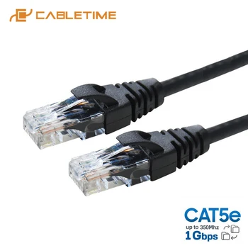 CABLETIME Cat5e Lan Kabel Ethernet Omrežja CAT 5e Modra Rdeča Črna Patch Kabel LAN Internet Kabel FTP RJ45 za Prenosni RAČUNALNIK Kabel C287