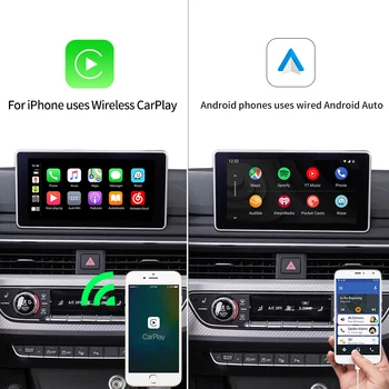 Carlinkit 2.0 Dekoder CarPlay/Android Auto za AUDI Q3/A1 2011-2019 Večpredstavnostna iPhone Android Žično Brezžično Carlife Ogledalo Komplet