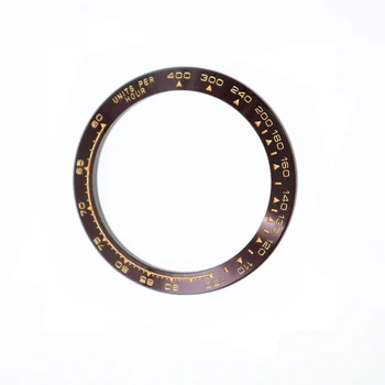 CARLYWET Zamenjava VRH Kakovosti Čisto Keramični Rjav Z Zlatimi Napisi 38.6 mm Watch Ploščo za Rolex DAYTONA 116500 - 116520