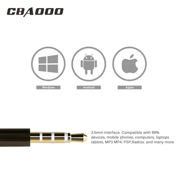 CBAOOO G5 V uho Žične Slušalke 3.5 mm Šport Slušalke Stereo Bas Žično Čepkov za Prostoročno uporabo z mikrofonom za iphone telefon xiaomi