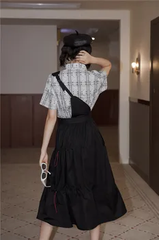 CHEERART Shirred Eni Rami Obleko Ženske Črno Dolgo Midi Tunika Poletje Suspender Obleko Linije Oblikovalec 2020 Moda