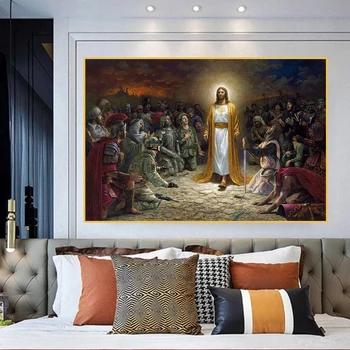 Christian Jezus, reši Svet Wall Art Platno Slikarstvo Slika Wall Art Natisne Slike Za Cerkev Dnevna Soba Dekoracijo Doma 5195